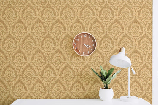 Victorian Yellow Botanical Wallpaper: Cottagecore Peel & Stick Vinyl