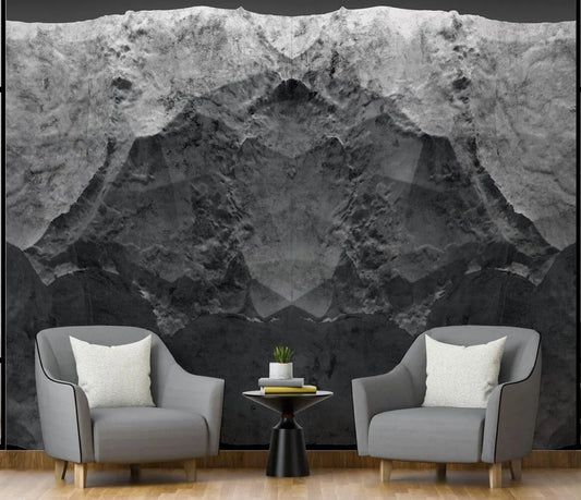 Modern Gray Concrete Stone Look 3D Wallpaper - Peel and Stick