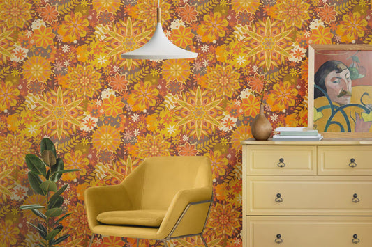 Boho Mandala Peel and Stick Wallpaper: Removable Indian Wall Decals