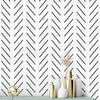 Geometric Lines Removable Wallpaper, Black and White