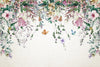 Papier peint mural floral tropical : feuilles suspendues, fleurs printanières, amovible