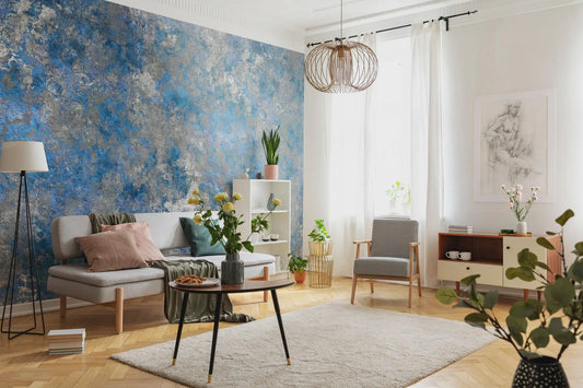 Rusty Copper Effect Wallpaper: Self-Adhesive Blue Deco Art Mural