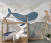 Whale Kids Wallpaper: Deep Sea Fantasy Mural (Peel and Stick or Non-Woven)