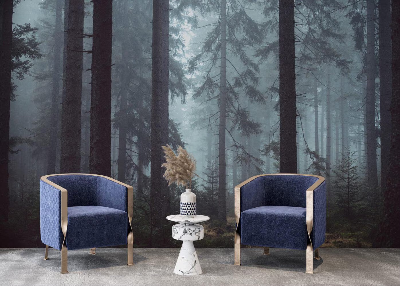 Dark Forest Landscape Wallpaper: Study Room, Office Decor