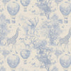 Safari Hot Air Balloon Tour Blue Wallpaper - Boy Nursery Decor - Peel and Stick
