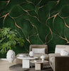 Dark Green Abstract Lines Wallpaper: Elegant Peel and Stick Wallcovering