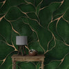 Dark Green Abstract Lines Wallpaper: Elegant Peel and Stick Wallcovering